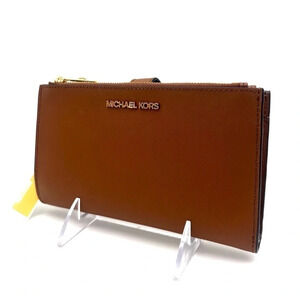 Michael Kors Large Double Zip Wallet Wristlet Brown/Gold